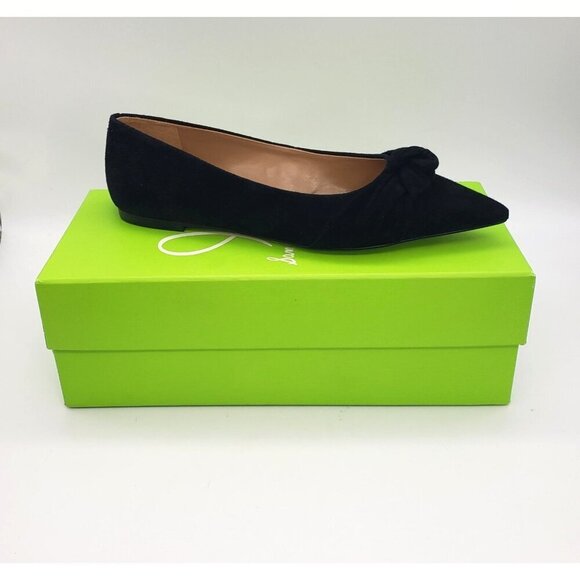 BNIB Sam Edelman Wheaton Black Suede Knot Accent Pointed Toe Flat Size 7.5 - Picture 14 of 15